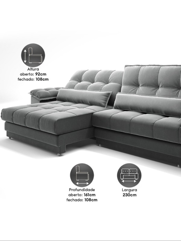 Sofá Premium Dimarzio 3 Lugares
