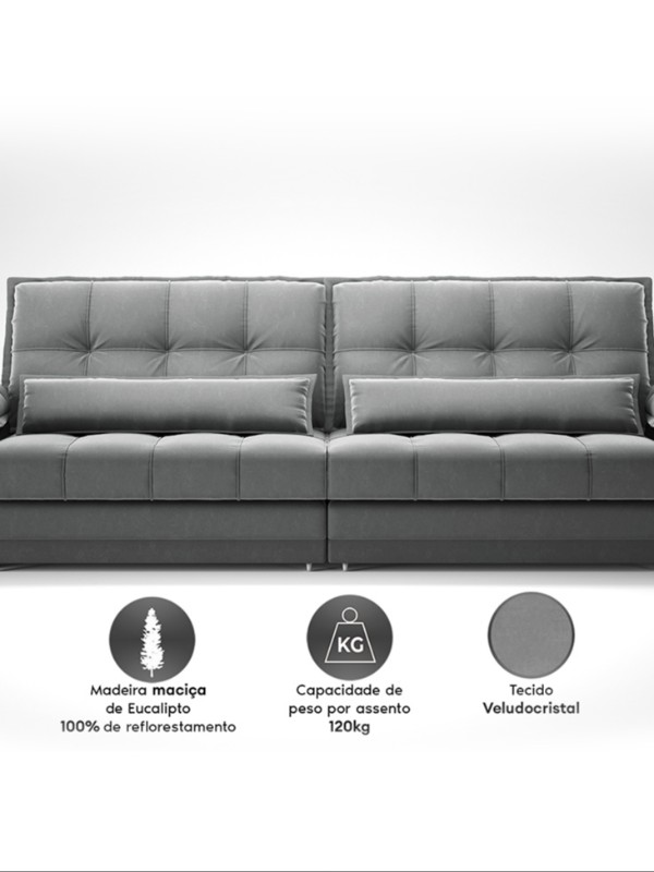 Sofá Premium Dimarzio 3 Lugares