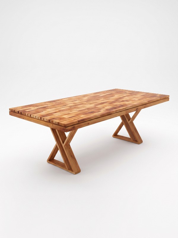 Mesa Teka com Pés de Madeira